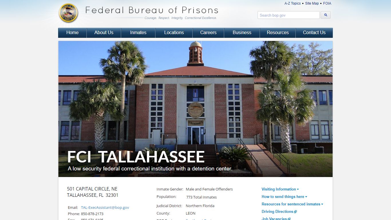 FCI Tallahassee - Federal Bureau of Prisons