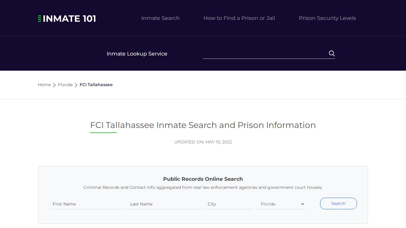 FCI Tallahassee Inmate Search | Lookup | Roster